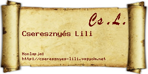 Cseresznyés Lili névjegykártya