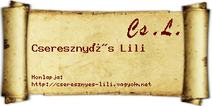 Cseresznyés Lili névjegykártya